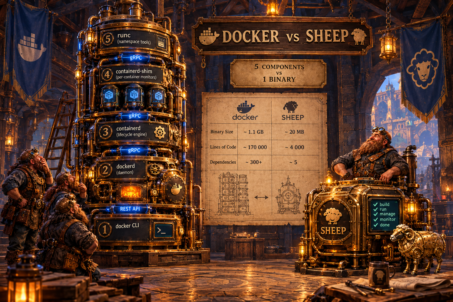Docker vs Sheep: що насправді робить контейнерний рантайм